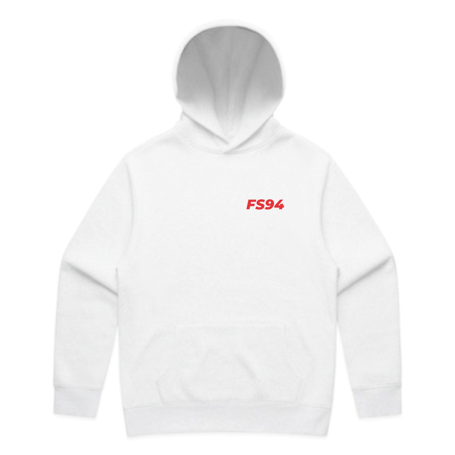 FS94 Essential Hoodie White/Red